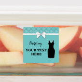 Étiquettes Robe noire Perles de la Bow turquoise (Apposé)