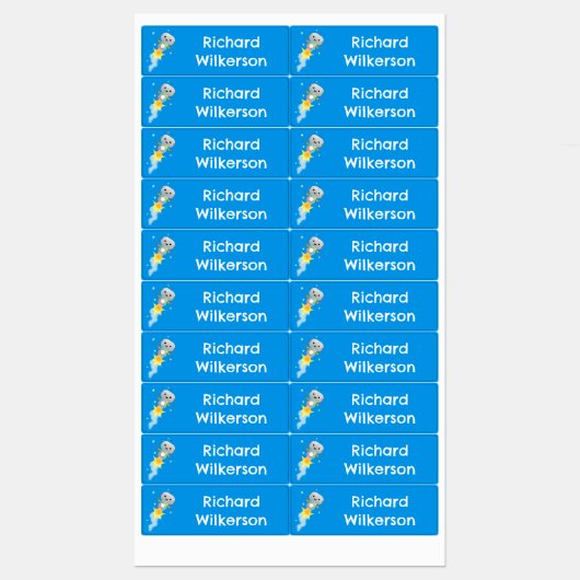 Étiquettes Robot mignon volant dans l'espace dessin animé per (Feuille)