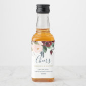 Étiquettes romantiques de Bourgogne, rose et bleu  (Devant)