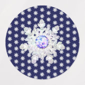 Étiquettes Rosace bleue et flocon de neige (Design 1)