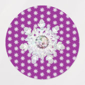 Étiquettes Rosace rouge cardinale et flocon de neige (Design 1)