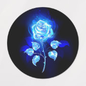 Étiquettes Rose bleu brûlant (Design 2)