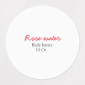 Étiquettes Rose body butter add your text name custom weight (Design 2)