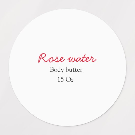 Étiquettes Rose body butter add your text name custom weight (Design 1)