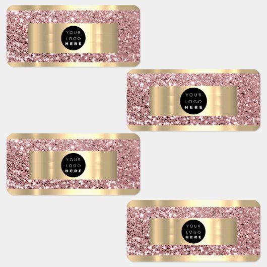 Étiquettes Rose de logo promotionnel en ligne (Groupe)