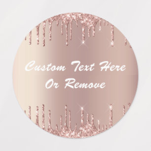 Étiquettes Rose Gold Parties scintillant Sparkle Nom de texte
