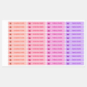 Étiquettes Rose & Purple Cute Butterfly Girl Ajouter un nom (Feuille)