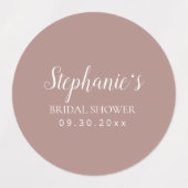 Étiquettes Rose simple Dusty et Fête des mariées blanche (Design 2)