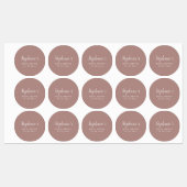 Étiquettes Rose simple Dusty et Fête des mariées blanche (Feuille)