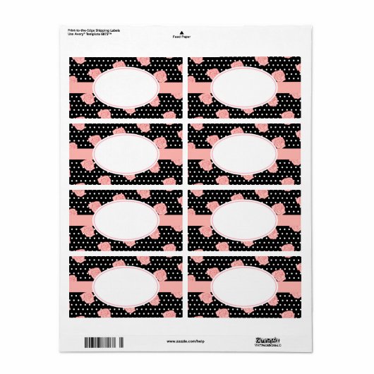 Étiquettes roses (Feuille entière)