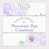 Étiquettes Roses d'aquarelle violet fabriqués à la main par (Design 2)