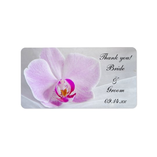 Étiquettes roses de faveur de Merci d'orchidée et