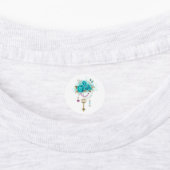 Étiquettes Roses turquoise avec touches (Apposé)