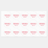 Étiquettes Rouge et blanc imperméable polyvalent (Feuille)
