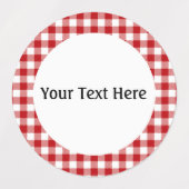 Étiquettes Rouge Plaid, Rouge En vichy étanche (Design 2)