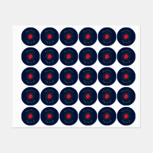 Étiquettes Rouge Poinsettia Plante sur un ciel étoilé brillan