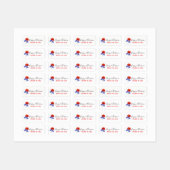 Étiquettes Rouge Poppy & Cornflower Rouge, Blanc & Bleu (Feuille)