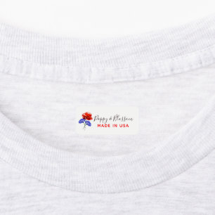 Étiquettes Rouge Poppy & Cornflower Rouge, Blanc & Bleu