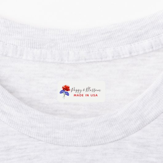 Étiquettes Rouge Poppy & Cornflower Rouge, Blanc & Bleu (Apposé)