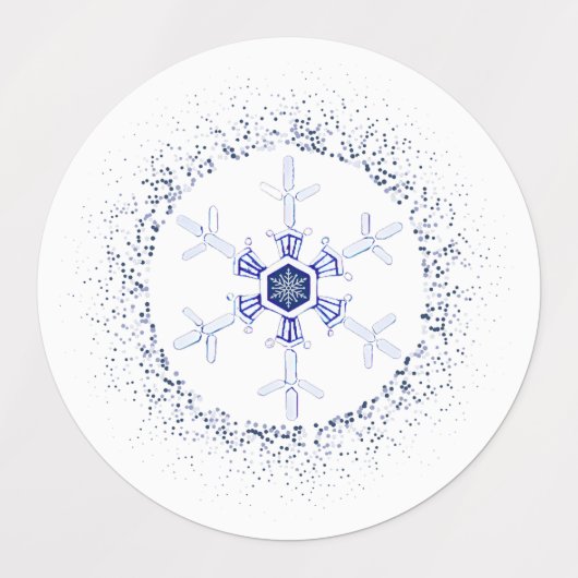 Étiquettes Round snowflake (Design 2)