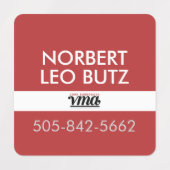 Étiquettes Round Square Washable Clothing ID Red, Black, Gray (Design 2)