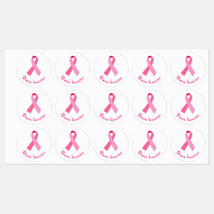 Étiquettes Ruban rose pour la sensibilisation au cancer du se
