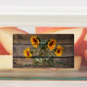 Étiquettes Rustic Barn Wood Sunflower (Apposé)