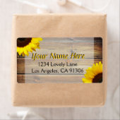 Étiquettes rustiques de tournesol (En situation)