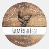 Étiquettes rustiques d'oeufs frais de ferme (Devant)