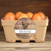 Étiquettes rustiques d'oeufs frais de ferme