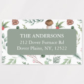 Étiquettes Sage Green Holiday Return Address Label (Design 2)