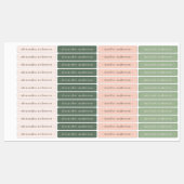 Étiquettes Sage rose doux moderne Vert étanche Nom (Feuille)