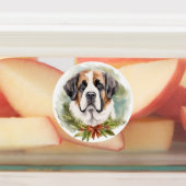 Étiquettes Saint Bernard Christmas Wreath Festive Pup (Apposé)