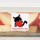 Étiquettes Saint Valentin Chat avec coeur (Apposé)