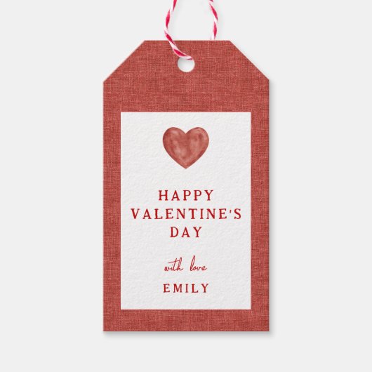 Étiquettes Saint-Valentin Simplement Joyeux Cœur R (Devant)
