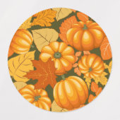 Étiquettes Saison d'automne Halloween Citrouille Motif (Design 1)