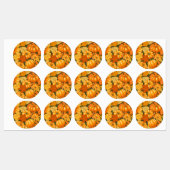 Étiquettes Saison d'automne Halloween Citrouille Motif (Feuille)