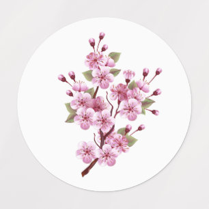Étiquettes Sakura rose sur la peinture Arrière - plan
