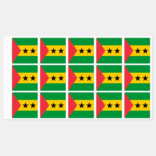 Étiquettes Sao Tome and Principe Flag (Feuille)