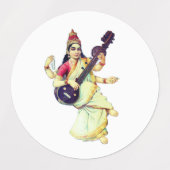 Étiquettes Saraswati, déesse hindoue (Design 1)