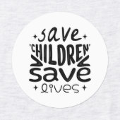 Étiquettes Sauver des vies aux enfants (Design 2)
