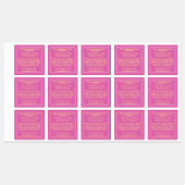 Étiquettes Savon rose-jaune imperméable ingrédients cosmétiqu (Feuille)