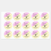 Étiquettes Scan QR to follow us thank you discount code pink (Feuille)