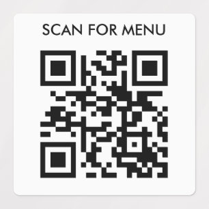 Étiquettes Scanner le QR pour le menu du restaurant sur une t