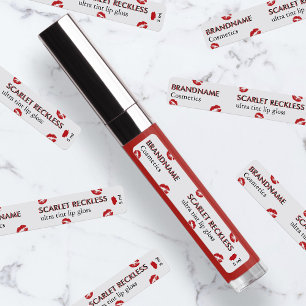 Étiquettes Scarlet rouge à lèvres personnalisées brillant et