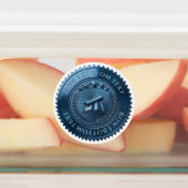 Étiquettes Sceau de certificat en feuille bleue 3D modifiable (Apposé)