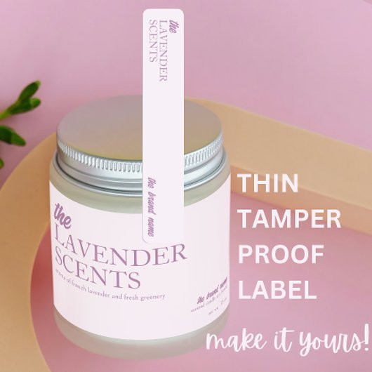 Étiquettes Sceau Tamper-Proof Lavender Mince Candle