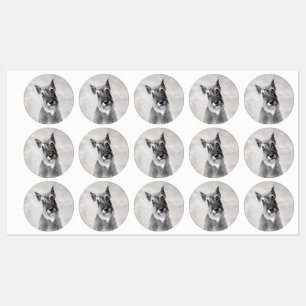Étiquettes Schnauzer (géant) - Joli art original pour chien