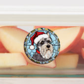 Étiquettes Schnauzer miniature en verre tendu Noël (Apposé)