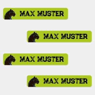 Étiquettes Schwarzer Panther - 96 schmale Kinderetiketten